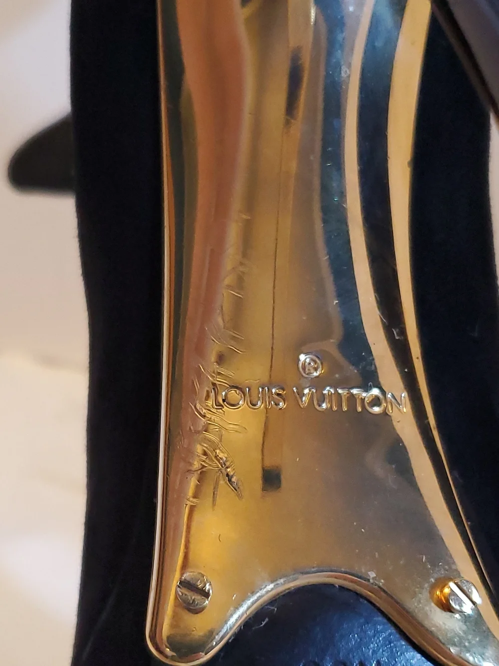 Authentic Louis Vuitton Women's Black Suede Ankle Strap Stiletto Heels Size 38.5 - Picture 16 of 16